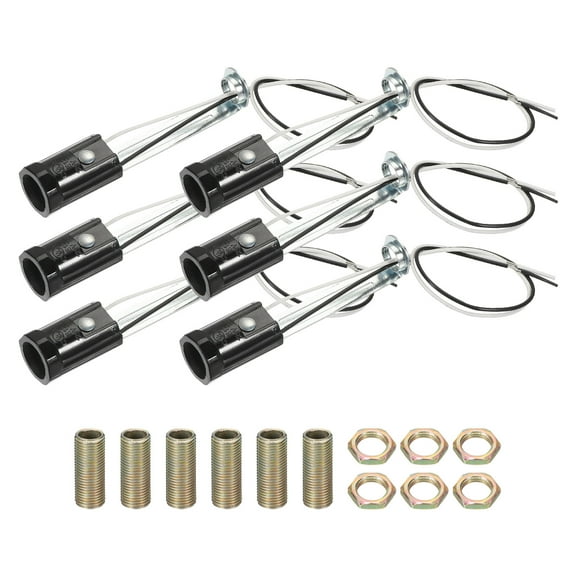 Uxcell Candelabra Base Lamp Holder Light Socket, 6pcs UL Listed Keyless E12 Bulb Socket, 3.5"