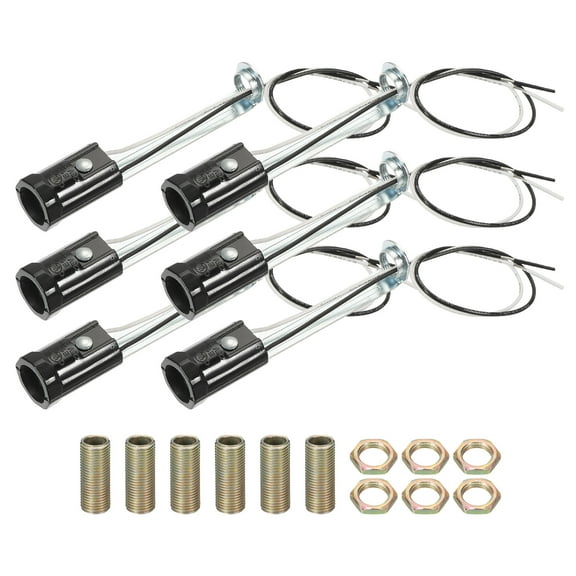 Uxcell Candelabra Base Lamp Holder Light Socket, 6pcs UL Listed Keyless E12 Bulb Socket, 3.7"