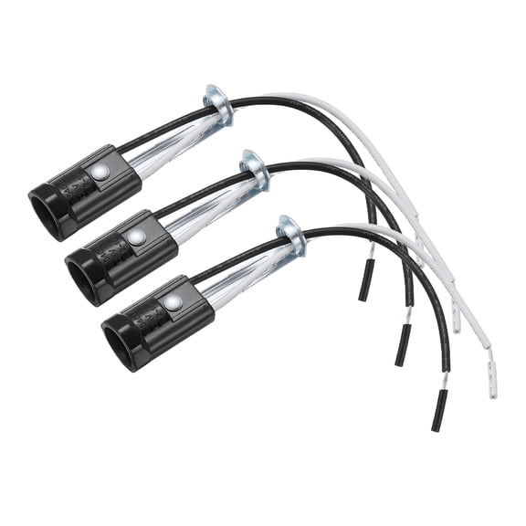 Uxcell Candelabra Base Light Socket with 15cm/6in Wire 3Pcs E12 Base Lamp Holder,70x20mm/2.8x0.8in, 75W Candelabra Base Lamp Holder Socket for Light Bulb Replacement Part