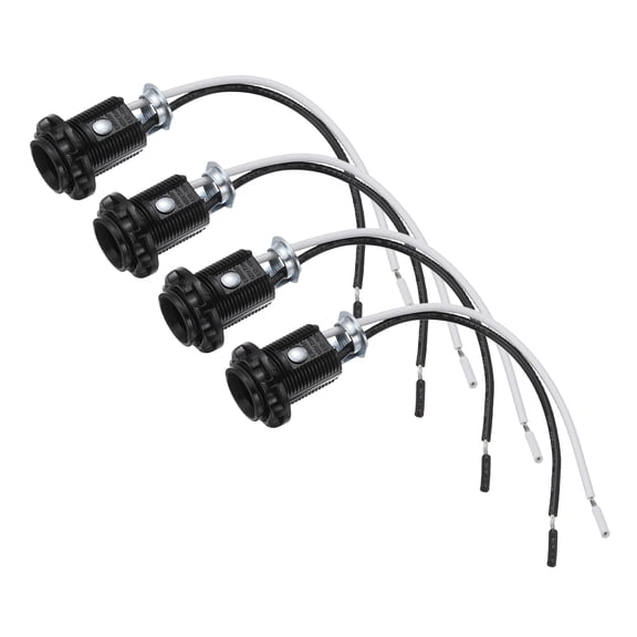 Uxcell Candelabra Base Light Socket with 15cm/6in Wire 4Pcs E12 Base Lamp Holder,43x28mm/1.72x1.12in, 75W Candelabra Base Lamp Holder Socket for Light Bulb Replacement Part