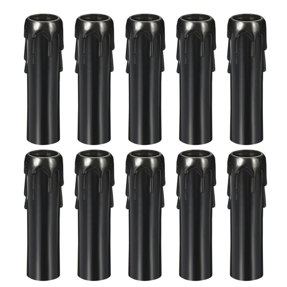 Uxcell Candle Socket Cover Candelabra Base for E14 Chandelier Black 1 x 0.04 x 3.9 inch 10 Pack