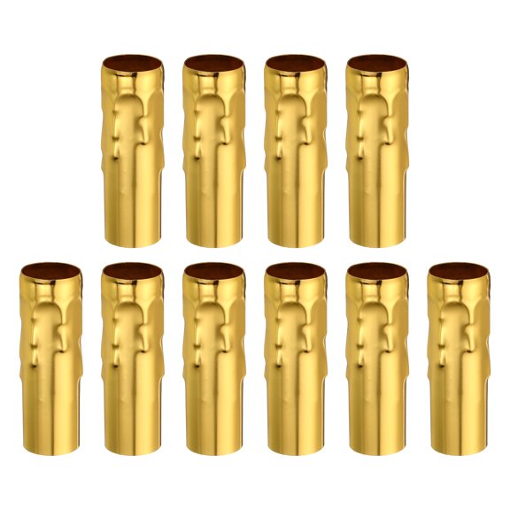 Uxcell Candle Socket Covers, 3.9 Inch Tall Chandelier Sleeves Candelabra Base Holder, Yellow 10 Pack