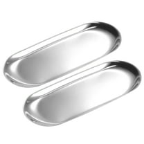 Uxcell Candle Tray Holder, 9inch Stainless Steel Oval Plate for Home Decor Silver 2Pack