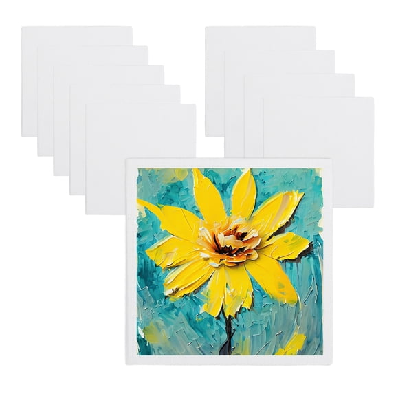 Uxcell Canvas Boards for Painting, 4x4" Cotton Blank Primed Art Canvas Panels Acid-Free for Painting Supplies Oil Acrylic Tempera Pouring Paint Artists(White, Pack of 10)