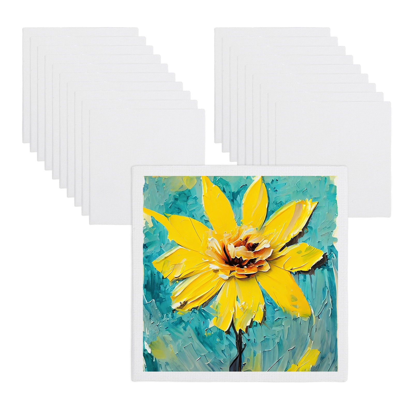 Uxcell Canvas Boards for Painting, 6x6" Cotton Blank Primed Art Canvas Panels Acid-Free for Painting Supplies Oil Acrylic Tempera Pouring Paint Artists(White, Pack of 20)