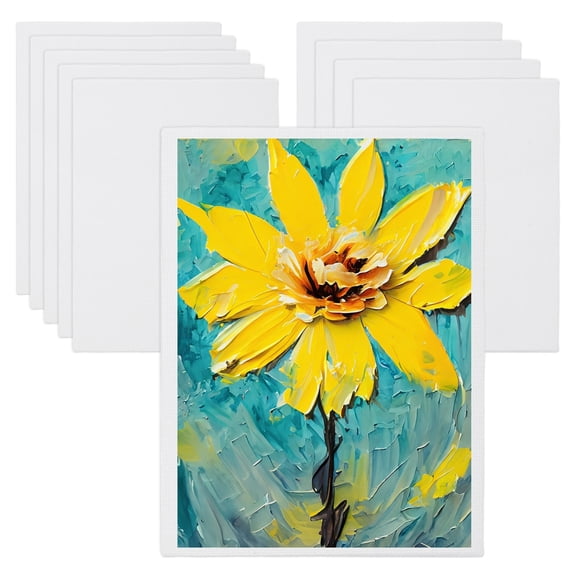 Uxcell Canvas Boards for Painting, 7x9" Cotton Blank Primed Art Canvas Panels Acid-Free for Painting Supplies Oil Acrylic Tempera Pouring Paint Artists(White, Pack of 10)