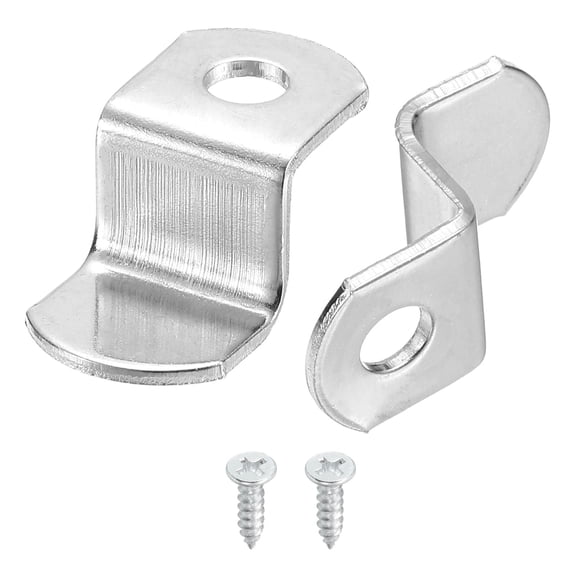 Uxcell Canvas Clips, Picture Framing Mirror Clips Z Shape Canvas Painting Mounting Clips with Mounting Hole with Screws 3/8" Offset 10