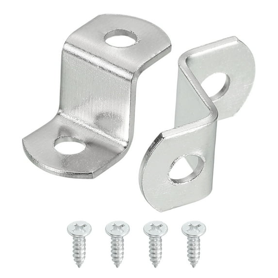 Uxcell Canvas Clips, Picture Framing Mirror Clips Z Shape Canvas Painting Mounting Clips with Mounting Holes with Screws 1/2" Offset 35