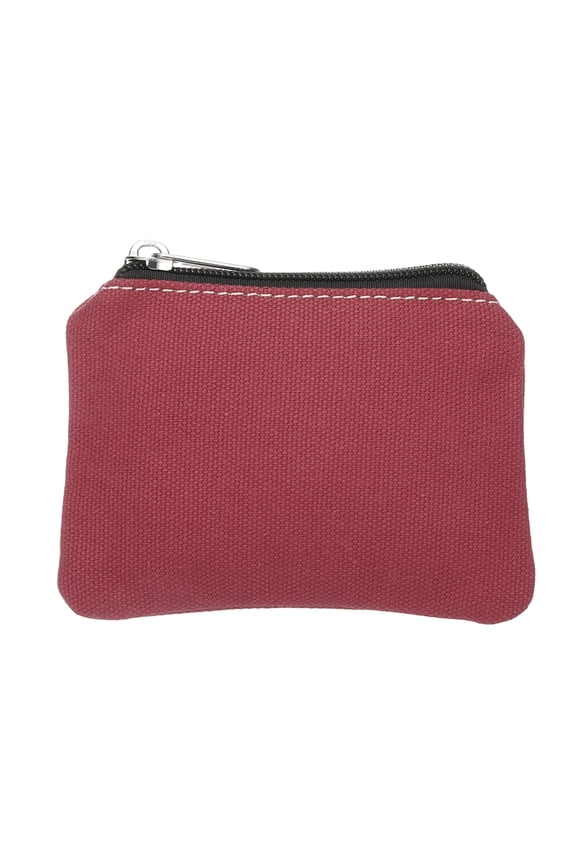 Canvas Coin Purse, Small Coin Purse with Zipper Portable Change Pouch Holder Travel Storage Organizer 5x3 in & Red-Fitting for ( Change Coins/ID Card/Jewelry Keys/Cosmatic)