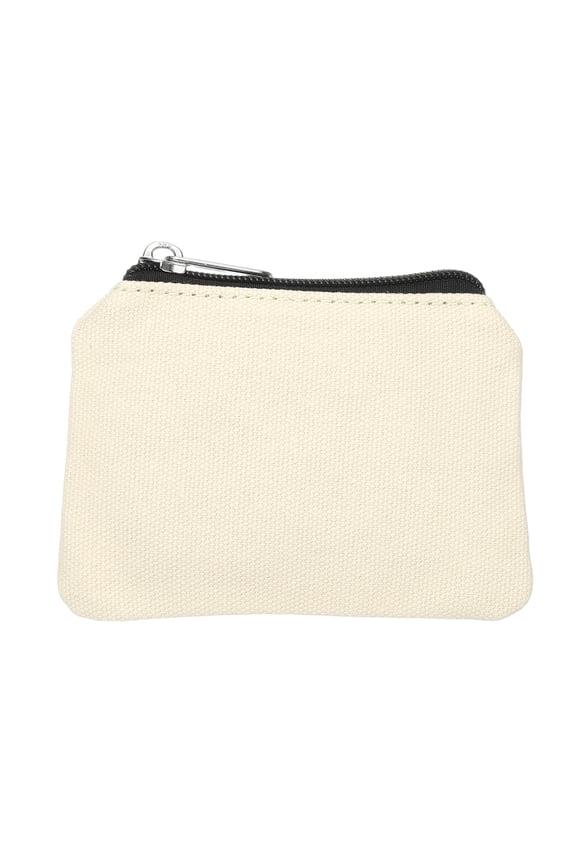 Canvas Coin Purse, Small Coin Purse with Zipper Portable Change Pouch Holder Travel Storage Organizer 5x3 in & Yellow White-Fitting for ( Change Coins/ID Card/Jewelry Keys/Cosmatic)