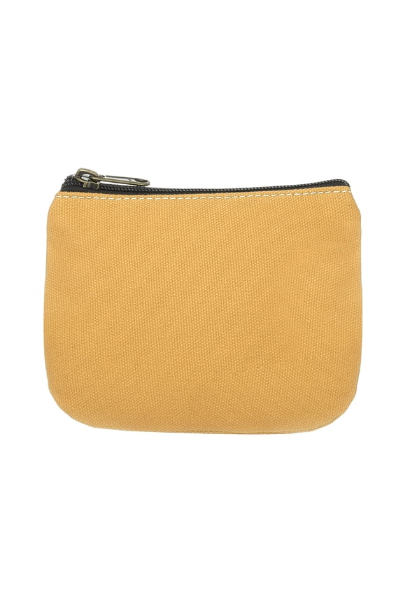 Canvas Coin Purse, Small Coin Purse with Zipper Portable Change Pouch Holder Travel Storage Organizer 6x5 in & Yellow-Fitting for ( Change Coins/ID Card/Jewelry Keys/Cosmatic)