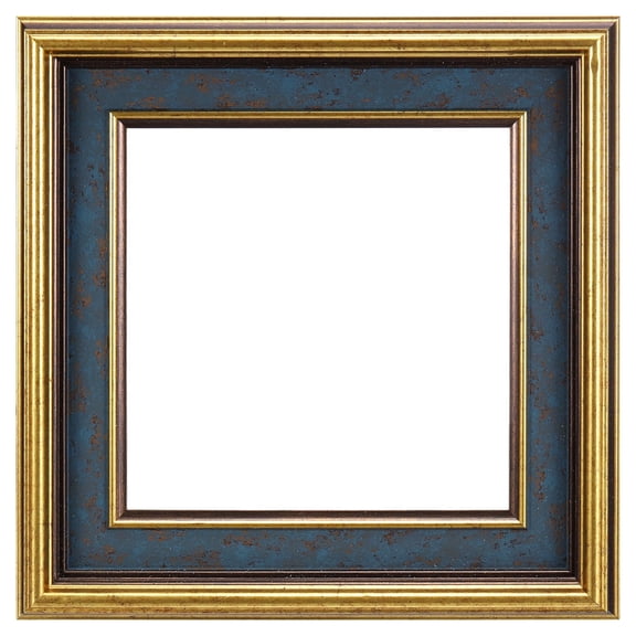 Uxcell Canvas Floater Frames, 10x10" Resin Floating Frame for Canvas Painting Vintage Oil Painting Supplies for Home Office Bedroom Table Wall Hanging Decor DIY Display, Blue/Gold/Brown
