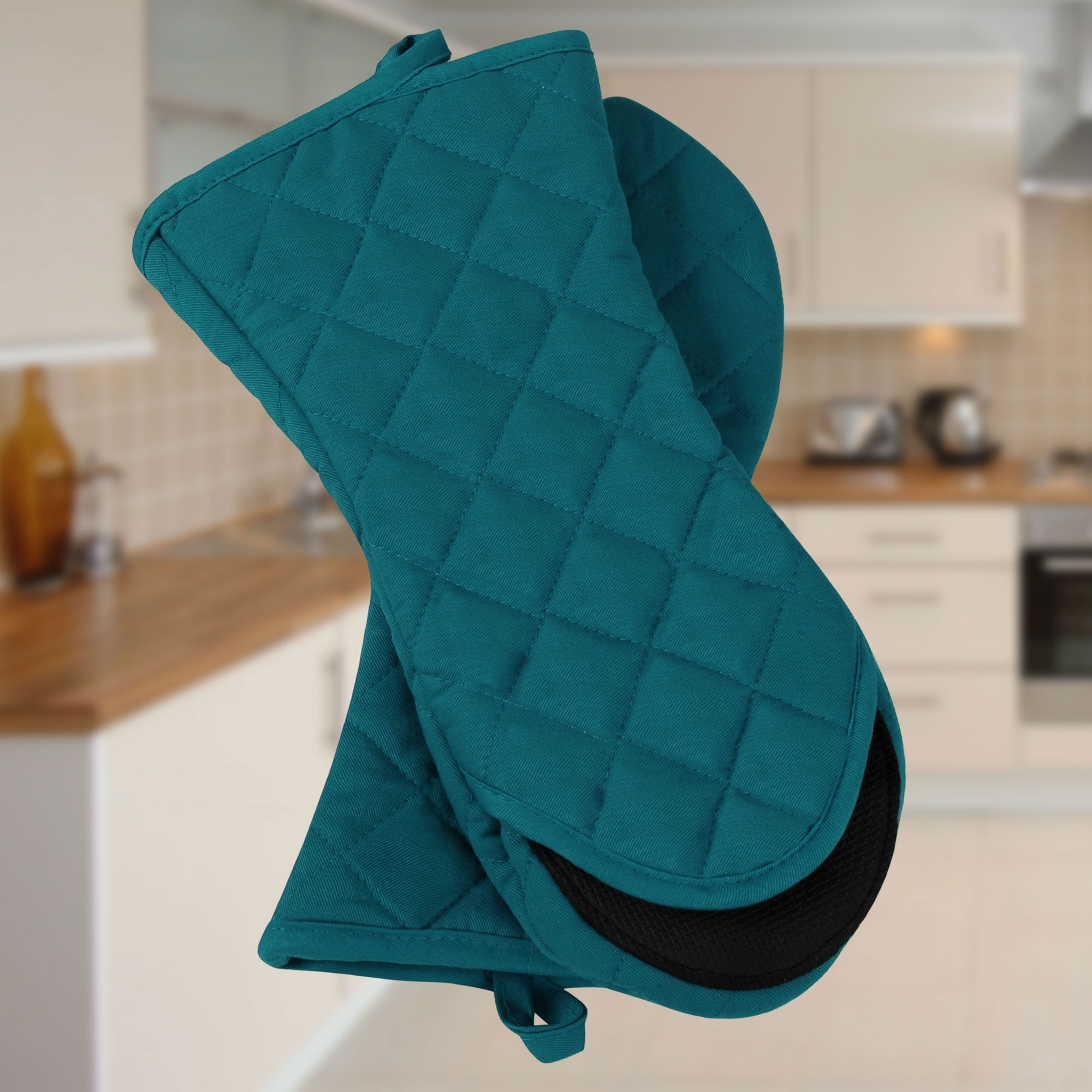Grill & Oven Mitt-Silicone Coated-One Pair, 17