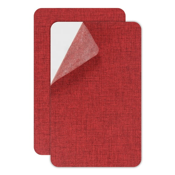 Uxcell Canvas Repair Patch, 2 Pcs 4.9 x 8 Inch Self-Adhesive Waterproof Linen Fabric Patch for Sofas Tote Bags Furniture Car Seats Canopy Tents Boat Covers, Wine Red