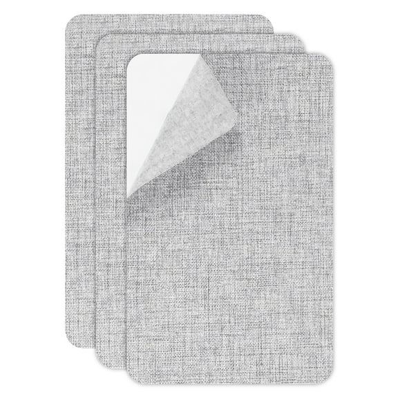 Uxcell Canvas Repair Patch, 3 Pcs 4.9 x 8 Inch Self-Adhesive Waterproof Linen Fabric Patch for Sofas Tote Bags Furniture Car Seats Canopy Tents Boat Covers, Light Gray
