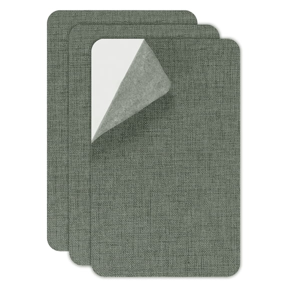 Uxcell 3Pcs 4.9 x 8" Canvas Repair Patch Self-Adhesive Linen Fabric Patch Space Gray
