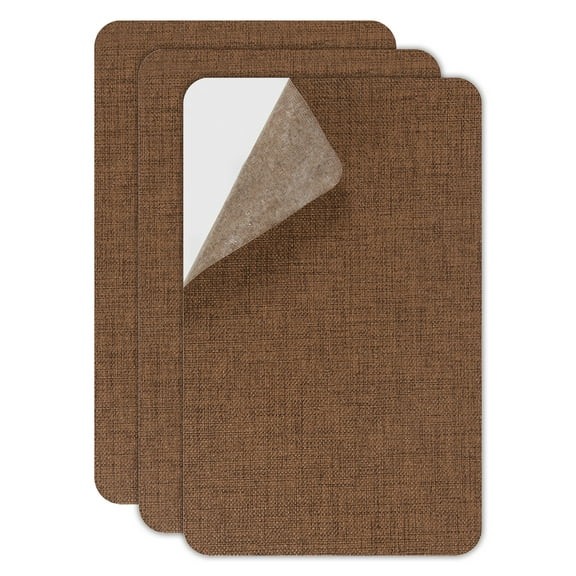 Uxcell Canvas Repair Patch, 3 Pcs 4.9 x 8 Inch Self-Adhesive Waterproof Linen Fabric Patch for Sofas Tote Bags Furniture Car Seats Canopy Tents Boat Covers, Coffee