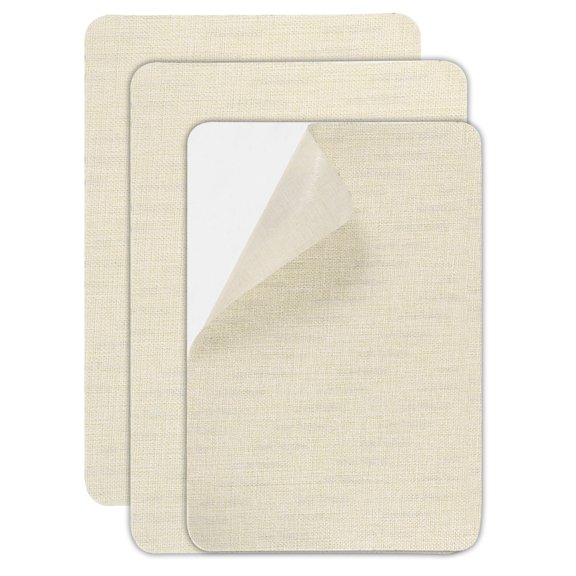 Uxcell Canvas Repair Patch, 3 Pcs 5.5 x 8 Inch Self-Adhesive Waterproof Linen Fabric Patch for Sofas Tote Bags Furniture Car Seats Canopy Tents Boat Covers, Beige