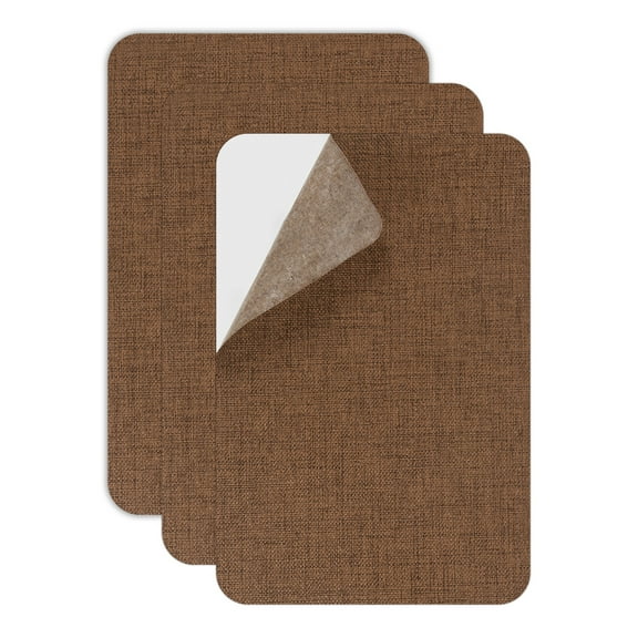 Uxcell Canvas Repair Patch, 3 Pcs 7.9 x 11 Inch Self-Adhesive Waterproof Linen Fabric Patch for Sofas Tote Bags Furniture Car Seats Canopy Tents Boat Covers, Coffee