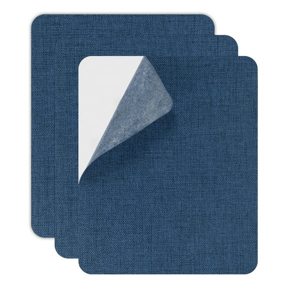 Uxcell Canvas Repair Patch, 3 Pcs 9 x 11 Inch Self-Adhesive Waterproof Linen Fabric Patch for Sofas Tote Bags Furniture Car Seats Canopy Tents Boat Covers, Dark Blue