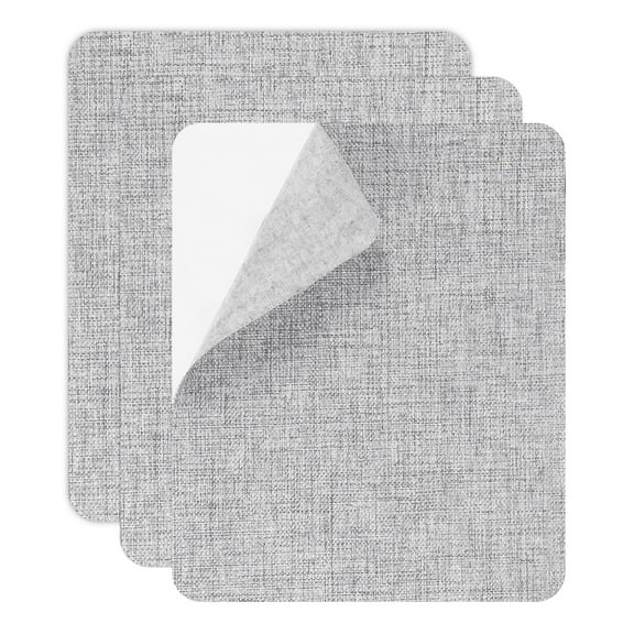 Uxcell Canvas Repair Patch, 3 Pcs 9 x 11 Inch Self-Adhesive Waterproof Linen Fabric Patch for Sofas Tote Bags Furniture Car Seats Canopy Tents Boat Covers, Light Gray