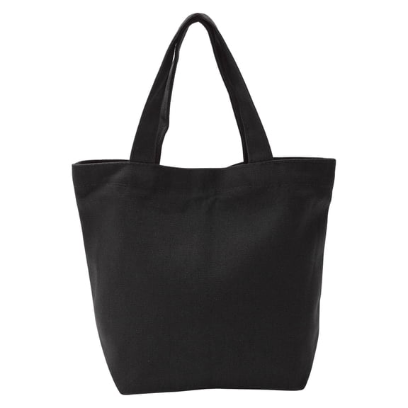 Uxcell Canvas Tote Bag with Handle Small Reusable Handbag Shopping Bags Black