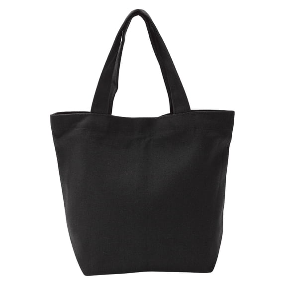 Uxcell 8.3 x 9 x 3.9 inch Canvas Tote Bag with Handle Small Reusable Handbag Shopping Bags Black