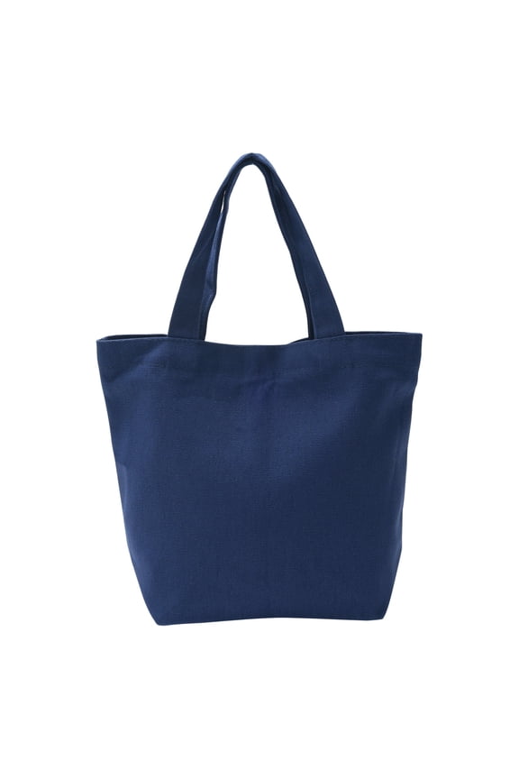 Canvas Tote Bag with Handle Small Reusable Handbag Shopping Bags Dark Blue