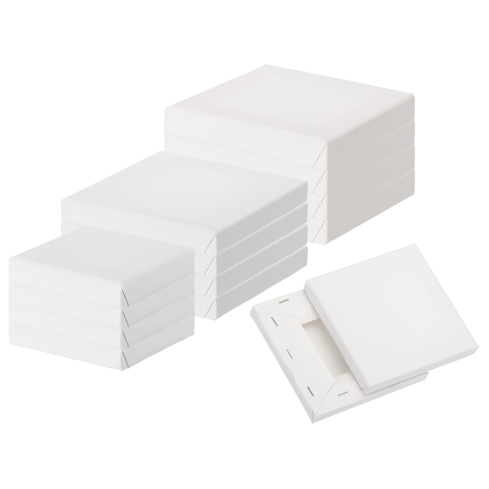 Uxcell Canvas for Painting, 12 Pack 3x3" 4x4" 5x5" Blank Cotton Canvas for Various Paints