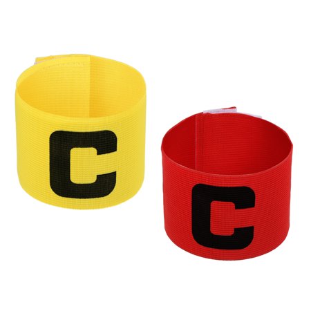 Uxcell Captain's Armband, Letter C Elastic Arm Band for Soccer Team Training, Yellow Red 2 Pack