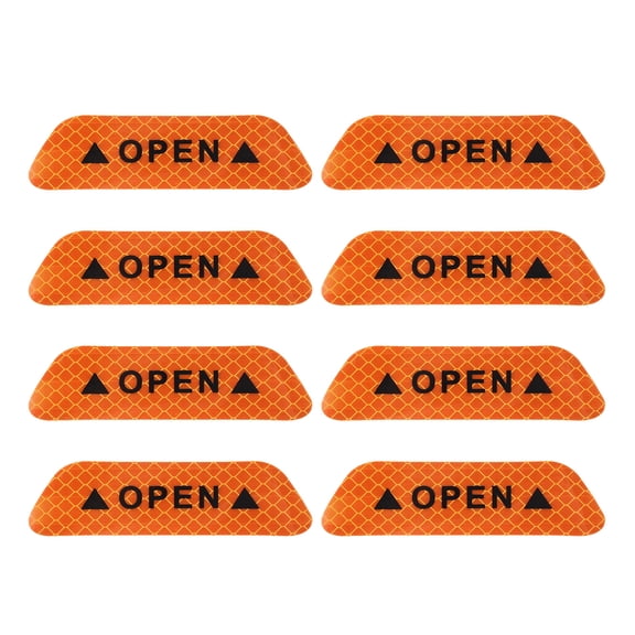Uxcell Car Door Open Reflective Stickers Night Safety Warning Decals Prompt Decals Car Decal Orange