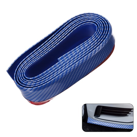 Uxcell Car Front Lip 8.2ft/2.5m Rubber Car Front Bumper Lip Guard Strip Anti-Collision Car Skirt Protector Universal Automotive Exterior Accessories for Car Truck SUV, Carbon Fiber Blue