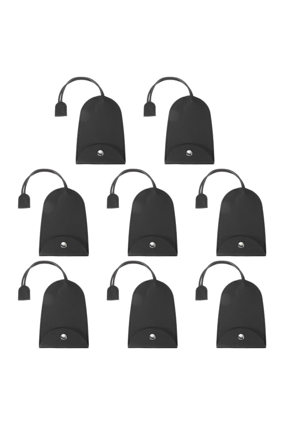 Car Key Case, 8 Pcs PU Leather Key Pouch Key Fob Holder for Car Home Office Keys, Black