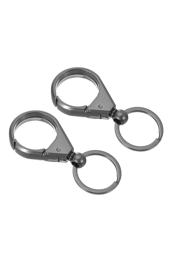Car Key Chain, Detachable Keychain Metal Buckle Keys Holder with Ring (Dark Gray, Pack of 2)