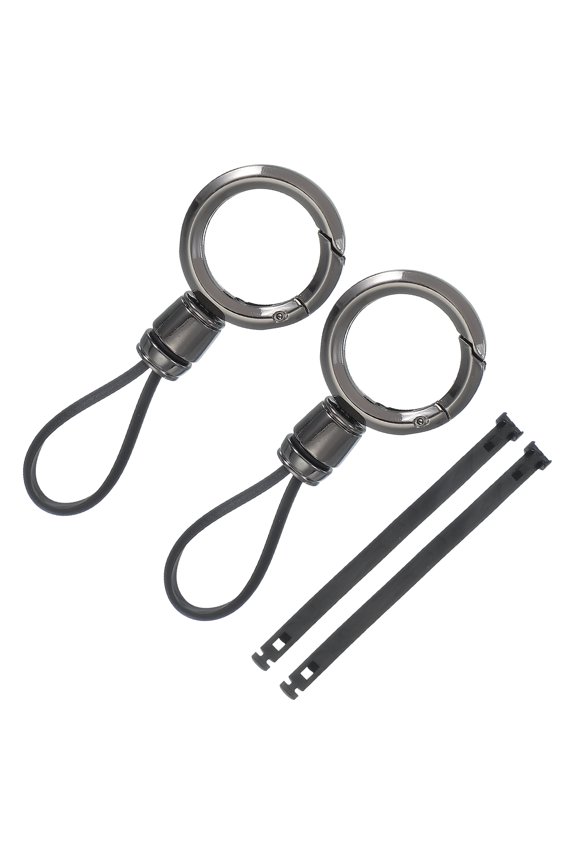 Car Key Chain, Detachable Ring Keychain Universal Anti-lost Metal Buckle Keys Holder with 3.15 Inch Strap for Men and Women (Dark Gray, Pack of 2)