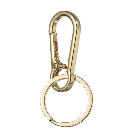 Uxcell Car Key Chain Ring Clip 2.8 Inch Metal Keychain Key Fob Wristlet Keychain Fit Women Men for Home Car, Gold