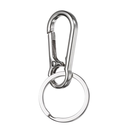 Uxcell Car Key Chain Ring Clip 2.8 Inch Metal Keychain Key Fob Wristlet Keychain Fit Women Men for Home Car, Silver