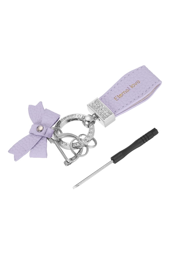 Car Key Chain Ring Clip 3.35 Inch Leather Keychain Key Fob Wristlet Keychain with Anti-Lost D Ring & Keyrings Fit Women Men for Home Car, White Matte Gun