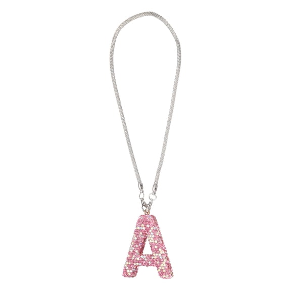 Uxcell Car Letter Charm, Initial A Bling Letter Interior Car Rear View Mirror Ornament Hanging Cute Crystal Rhinestone Pendant Auto Decoration for Women Men Lucky Gifts, Pink