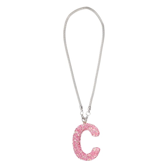 Uxcell Car Letter Charm, Initial C Bling Letter Interior Car Rear View Mirror Ornament Hanging Cute Crystal Rhinestone Pendant Auto Decoration for Women Men Lucky Gifts, Pink