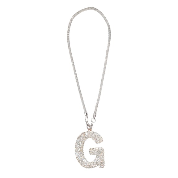 Uxcell Car Letter Charm, Initial G Bling Letter Interior Car Rear View Mirror Ornament Hanging Cute Crystal Rhinestone Pendant Auto Decoration for Women Men Lucky Gifts, White