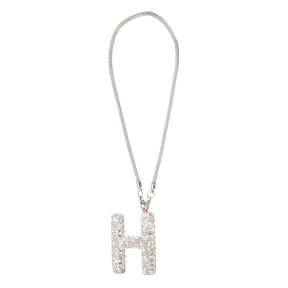 Uxcell Car Letter Charm, Initial H Bling Letter Interior Car Rear View Mirror Ornament Hanging Cute Crystal Rhinestone Pendant Auto Decoration for Women Men Lucky Gifts, White