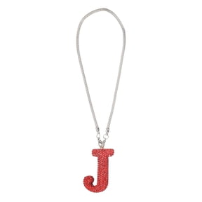 Uxcell Car Letter Charm, Initial J Bling Letter Interior Car Rear View Mirror Ornament Hanging Cute Crystal Rhinestone Pendant Auto Decoration for Women Men Lucky Gifts, Red