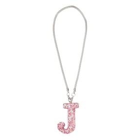 Uxcell Car Letter Charm, Initial J Bling Letter Interior Car Rear View Mirror Ornament Hanging Cute Crystal Rhinestone Pendant Auto Decoration for Women Men Lucky Gifts, Pink