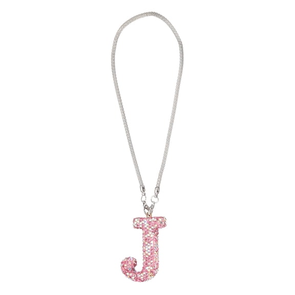 Uxcell Car Letter Charm, Initial J Bling Letter Interior Car Rear View Mirror Ornament Hanging Cute Crystal Rhinestone Pendant Auto Decoration for Women Men Lucky Gifts, Pink
