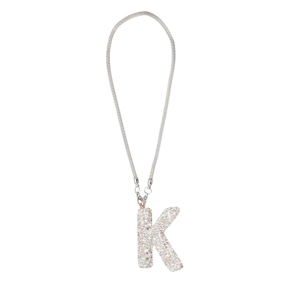 Uxcell Car Letter Charm, Initial K Bling Letter Interior Car Rear View Mirror Ornament Hanging Cute Crystal Rhinestone Pendant Auto Decoration for Women Men Lucky Gifts, White