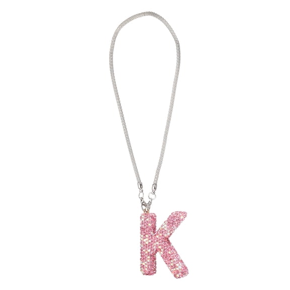 Uxcell Car Letter Charm, Initial K Bling Letter Interior Car Rear View Mirror Ornament Hanging Cute Crystal Rhinestone Pendant Auto Decoration for Women Men Lucky Gifts, Pink