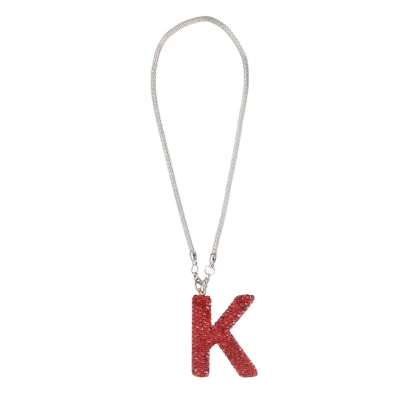 Uxcell Car Letter Charm, Initial K Bling Letter Interior Car Rear View Mirror Ornament Hanging Cute Crystal Rhinestone Pendant Auto Decoration for Women Men Lucky Gifts, Red
