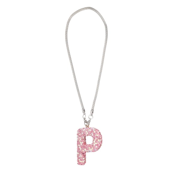 Uxcell Car Letter Charm, Initial P Bling Letter Interior Car Rear View Mirror Ornament Hanging Cute Crystal Rhinestone Pendant Auto Decoration for Women Men Lucky Gifts, Pink