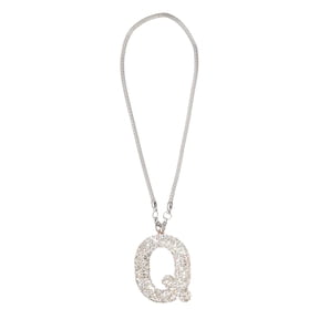 Uxcell Car Letter Charm, Initial Q Bling Letter Interior Car Rear View Mirror Ornament Hanging Cute Crystal Rhinestone Pendant Auto Decoration for Women Men Lucky Gifts, White
